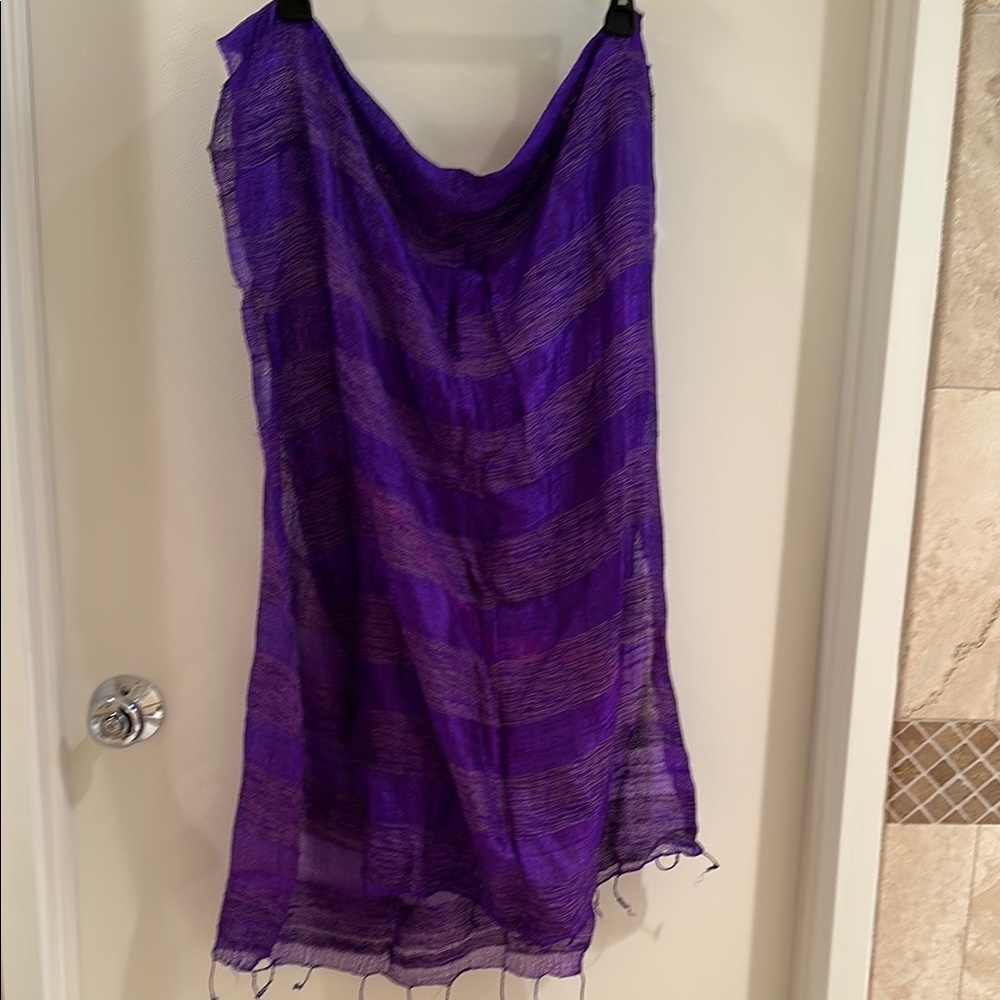 Purple Striped Women's Scarf